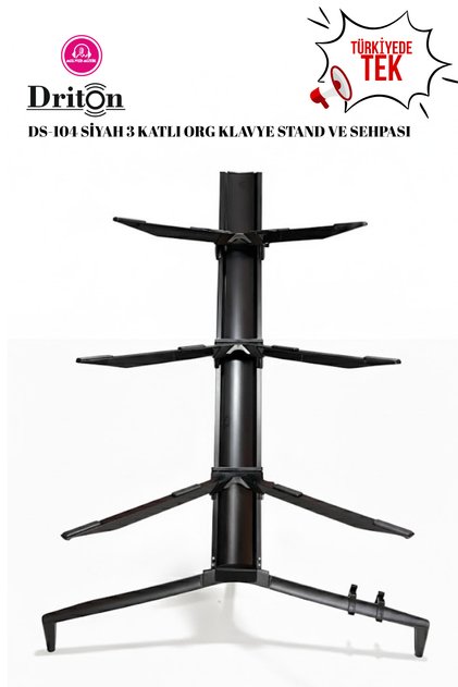 DS-104 SİYAH Profesyonel ÜÇ Katlı Ultimate Org Standı Sehpası