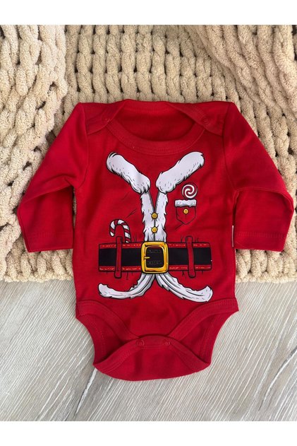 Baby Outfit Printed New Year Christmas Cotton Long Sleeve Snap Closure Baby Bodysuit Jumpsuit