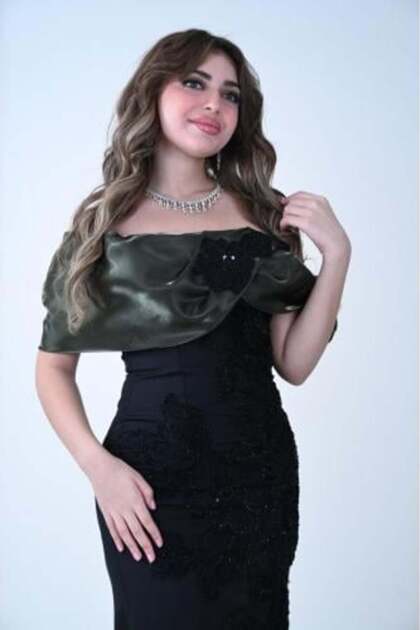 فستان ناعم وفخم وأنيق (زيتوني وأسود)