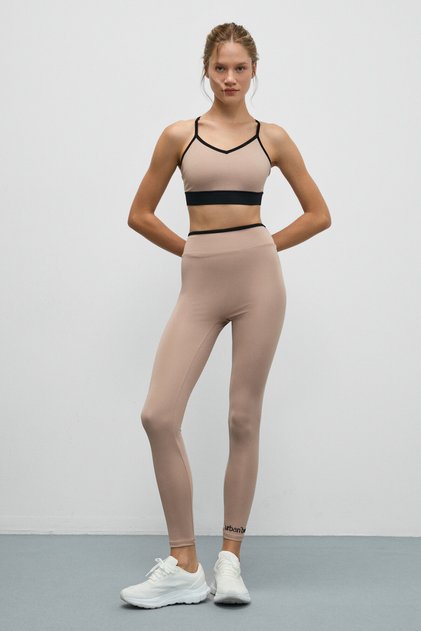 Veltren Women's Flexible and Soft Textured Contrast Piped Mink Leggings