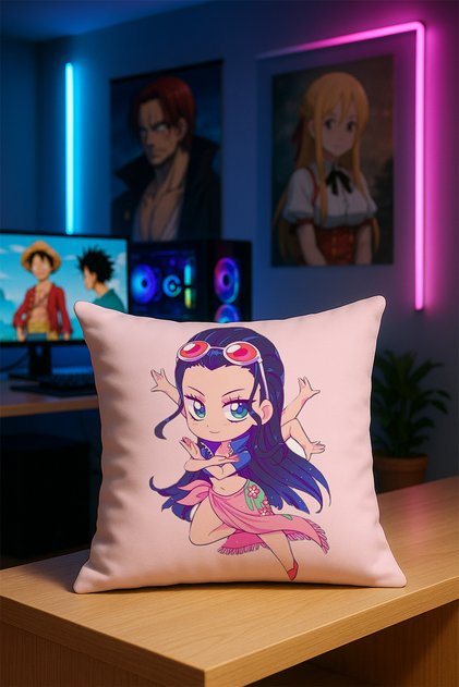 One Piece Anime Character Printed Throw Pillow Case Soft Fabric Double-Sided Digital Printing 43X43 Single