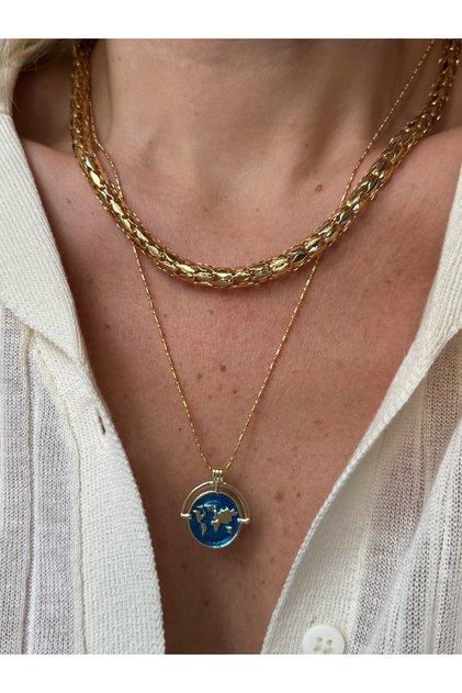 Gold Lemi World Medallion Necklace