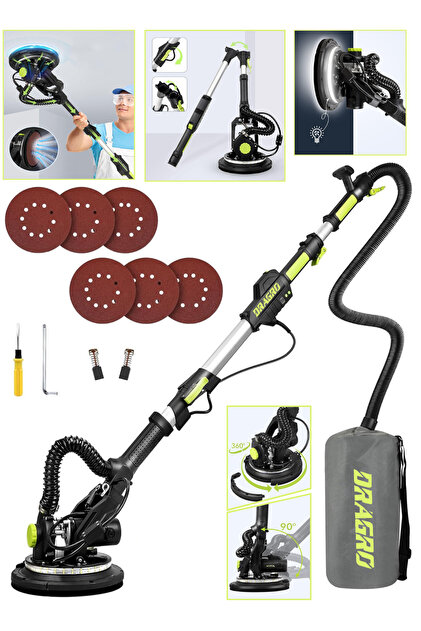 RAPARA ダイワ　もののふ　Emishiセット Dragro Profesyonel Led Işıklı Alçıpan Duvar Zımpara Makinası Toz