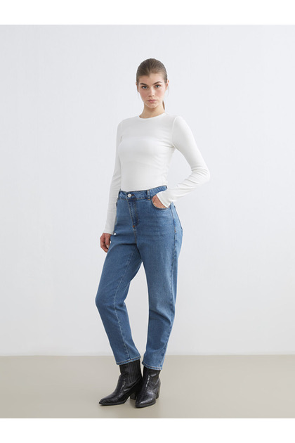 Modest Indigo Mom Fit Women's Jeans