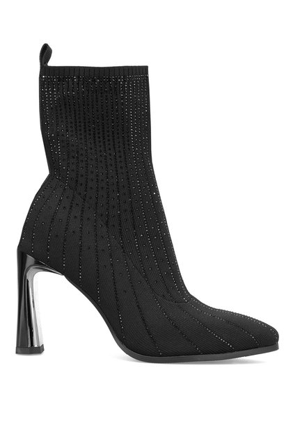 25K104 Women's Stone Heeled Boots Black