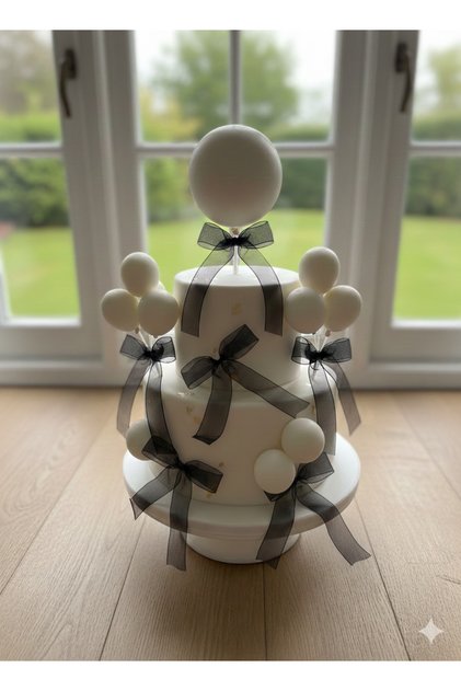 2 cm Black Organza Ready-Made Bow Ribbon 10 Pcs Balloon Cake Gift Decoration Ribbon