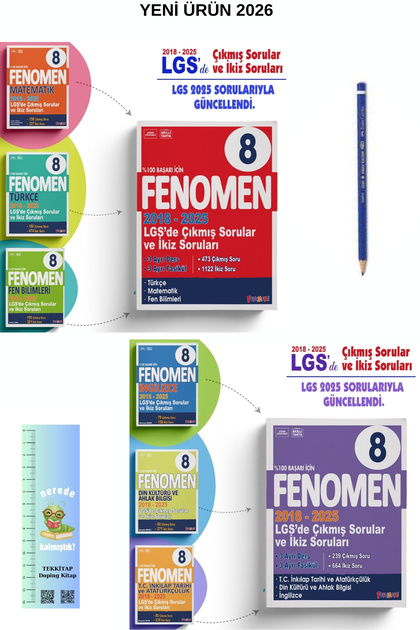 Fenomen Yayıncılık Fenomen 2018-2025 Lgs de Çıkmış Sorular ve İkiz