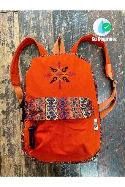 Waterproof Nubi Ethnic Authentic Bohemian Embroidered Patterned Backpack Daily Travel Use