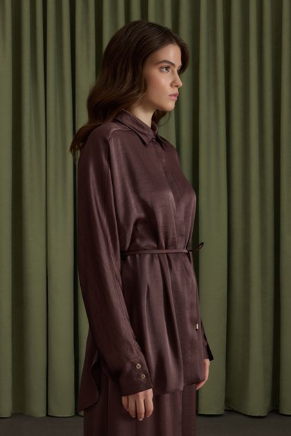 Satin Draped Blouse