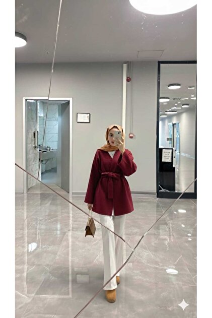 bağlama detaylı rahat kalıp kaşmir hırka