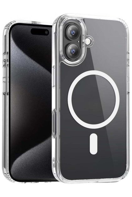 Magnetic Crystal Clear Case for iPhone 16 Plus – Premium Transparent Protection