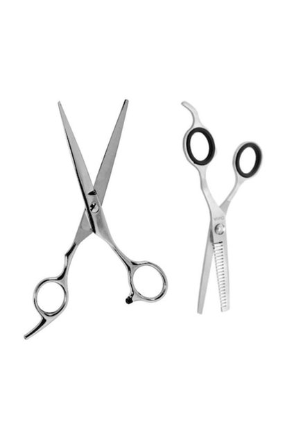Set de 2 foarfece profesionale de păr - tăiere 17 cm și subțiere 16 cm, oțel inoxidabil