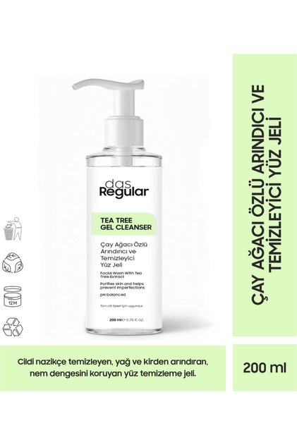 Akneye Eğilimli Ciltler İçin Çay Ağacı Özlü Yüz Temizleme Jeli – 200 ml