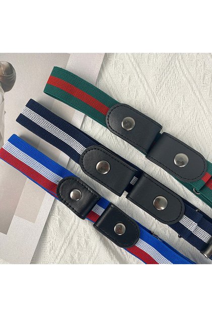 3 قطع حزام رجالي خارجي غير مرئي مرن قابل للتعديل بدون مشبك أحزمة تكتيكية مخططة بدون مشبك