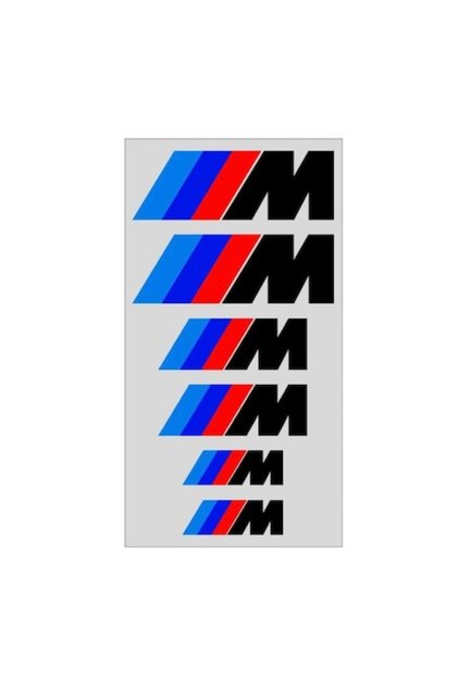 Set de 6 autocolante BMW M pentru etriere, negre