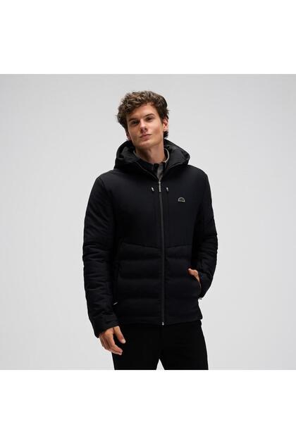 Em540-Bk Hooded Men's Coat - Black