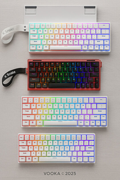 MAMBASNAKE 68 Tuş Red Switch RGB Mekanik Oyuncu Klavyesi – Hot