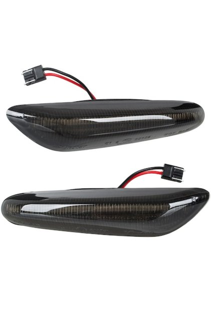 Set de 2 semnalizatoare laterale LED, Autowag, pentru BMW E90 E91 E92 E93, negru fumuriu, noi