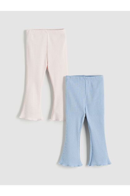 LCW baby Elastic Waist Basic Baby Girl Leggings 2-Piece
