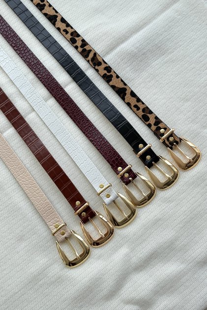 Wendy Gold Buckle Women's Belt Set of 6