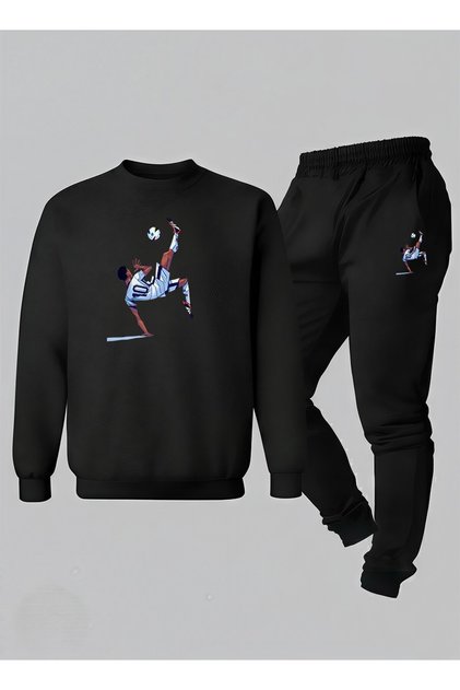 Boy's Sweatshirt - Tracksuit Set Crew Neck Number 10 Football Player Printed 3 Thread Raised