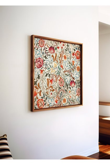 William Morris Poster - Flower Pattern – Kare Poster - Tablo Ölçülerinde Çerçevesiz Poster