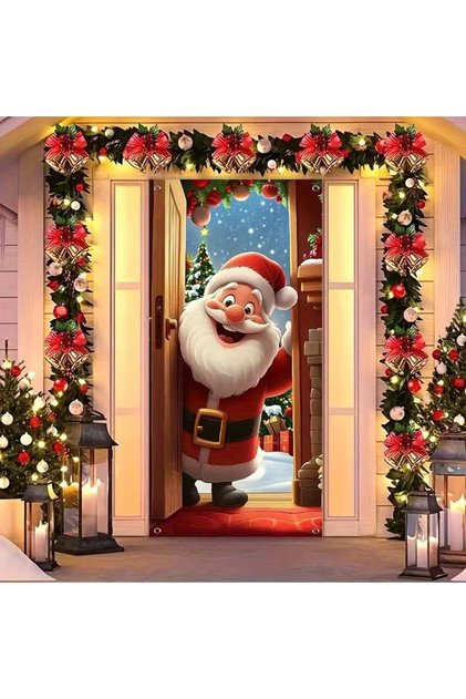 Elastic Door Decoration, Fabric Door Dressing, Christmas Decor, New Year, School Event Door Decoration