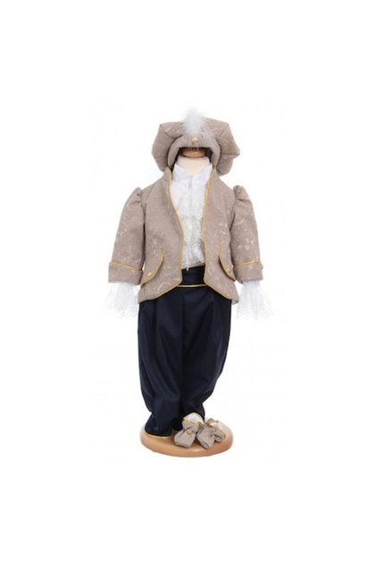 Costum botez bebeluș „Micul Prinț” culoare crem 62-68 cm