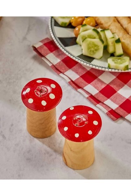 Natural Salt Shaker Spice Rack Design Set of 2 Red from Kamptek Wood Workshop