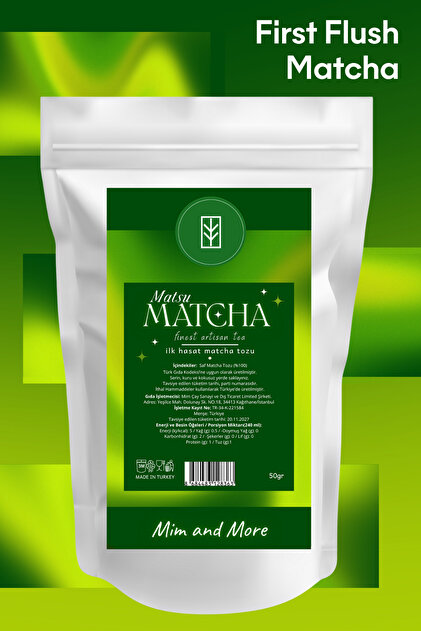まっちゃ Mim and More Matsu Matcha - İlk Hasat Premium Saf Matcha Tozu 50