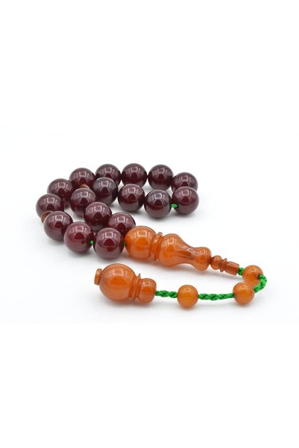 Ahmet Emin Made Ottoman Model Globe Cherry Squeeze Amber Efe Mascot Prayer Beads