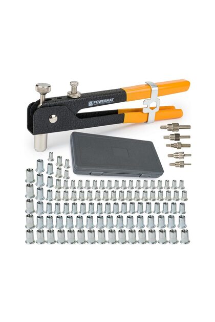 Pistol cleste pentru nituit, popnituri 86 piese,