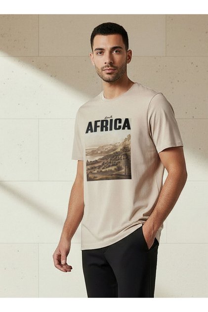 Men Slim Fit Crew Neck Short Sleeve South Africa Graphic Print T-shirt