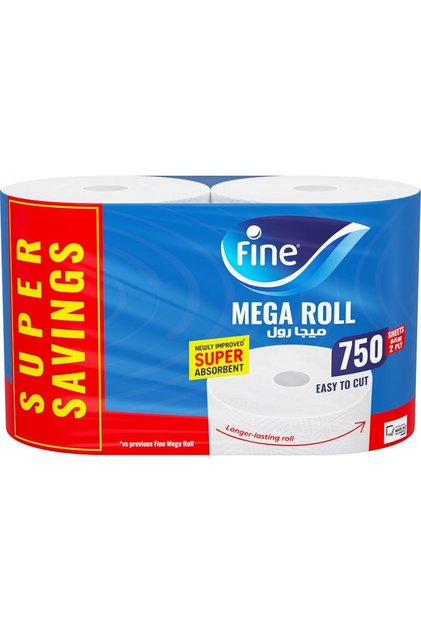 , Sterilized Kitchen Towel, Mega Roll, 750 Sheets, 2 Ply - Pack Of 2