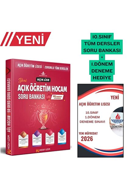 Liyakat Yayınları AÖL-AÇIK LİSE 10.SINIF TÜM DERSLER SORU BANKASI+