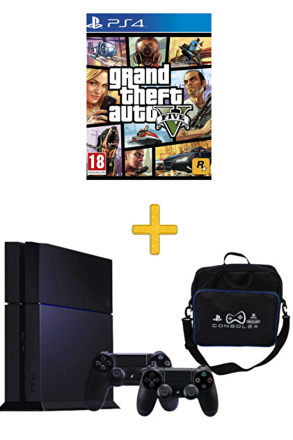プレイステーション4スリムslim GTsportsセット Sony PlayStation 4 Slim 1TB – Türkçe Menü + Tek Kol + GTA 5