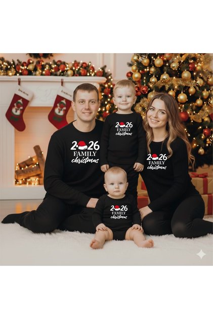 2026 Family Christmas New Year Long Sleeve T-Shirt Combination (the Price Is for 1 Piece)