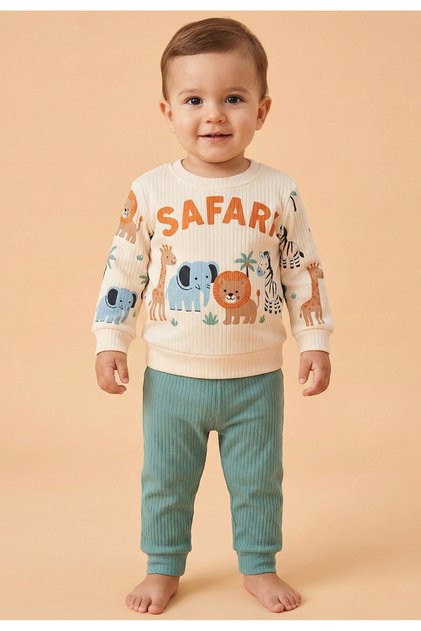 100% Cotton Report 2-Piece Baby Boy Set