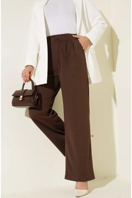 Women's Imported Crepe Fabric Pleated Flexible P Palazzo Pants – Stylish and Comfortable Cut | Black & Brown | S-Xl