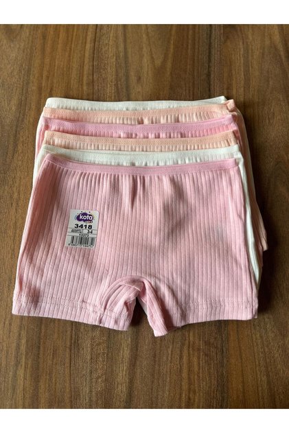 Girl's Corded Fabric Natural Cotton 6-Piece Boxer