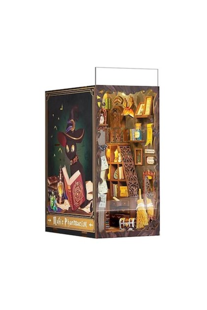 Puzzle 3D 282 piese Book Nook cu cotor de carte iluminat cu LED și buton tactil pentru copii și adulți