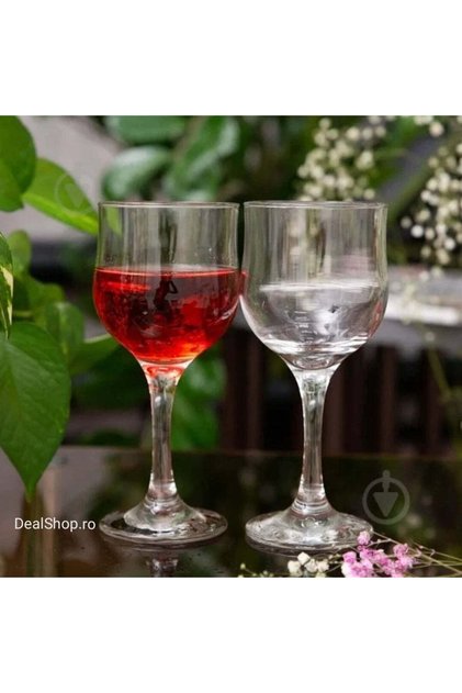 Set de 6 pahare de vin din sticlă, Pasabahce Tulipe, 240 ml, evenimente terasă piscină