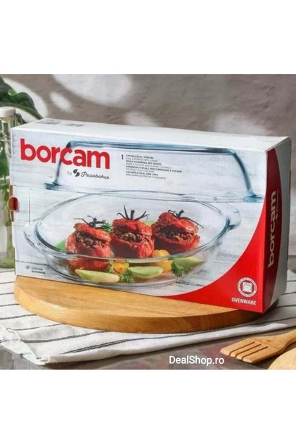 Oală ovală rezistentă la căldură Yena cu capac Borcam 2,2 litri 59062