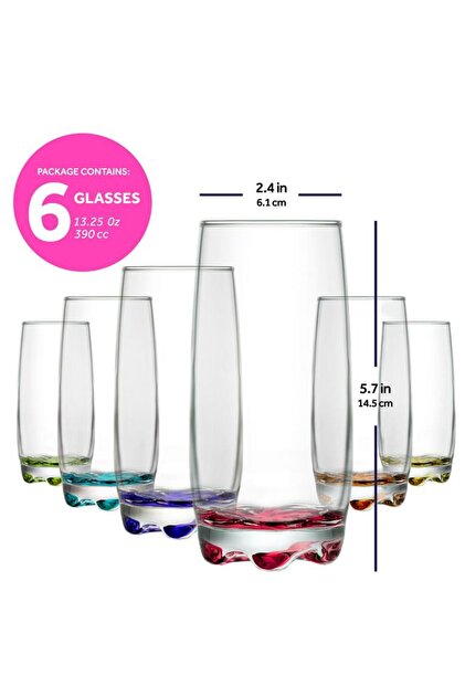 Set de 6 pahare Adora din sticlă coral 390 ml Eleganță și Versatilitate evenimente terasă