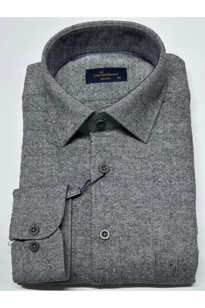 Uzun Kollu Regular Fit Mikro Desenli Cepli Klasik Erkek Gömlek GML-500
