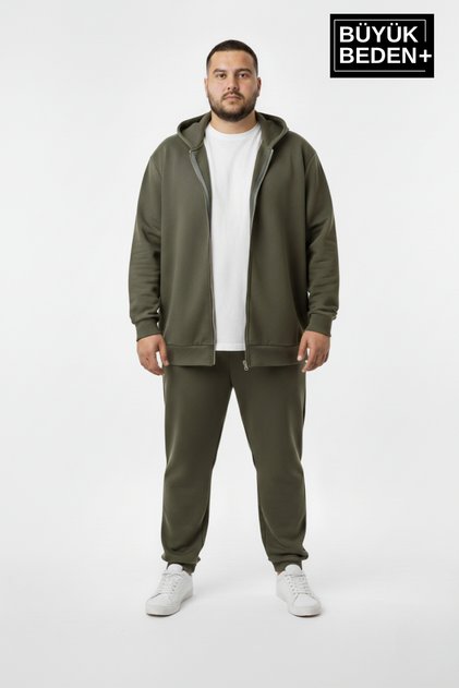 Men's Plus Size Zippered Hooded Thin Sweatshirt Cardigan - Comfortable Fit Spr26Bhr960