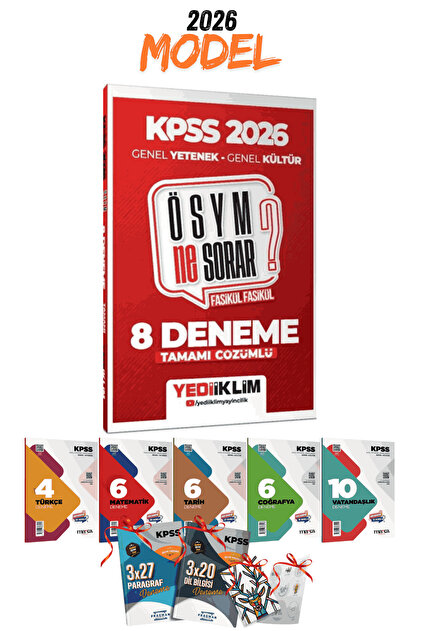 Yediiklim Yayınları 2026 KPSS GYGK ÖSYM Ne Sorar? 8 Deneme ve 7li