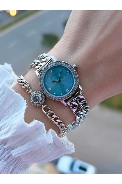 Small Vintage Case Steel Band 2 Years Warranty 3 Atm Women Wristwatch+Bracelet Fy.03615.3