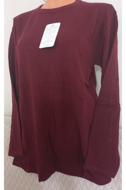 Er Clothing Knitwear Sweater Long-Sleeve Crew Neck Long-Sleeve Maroon