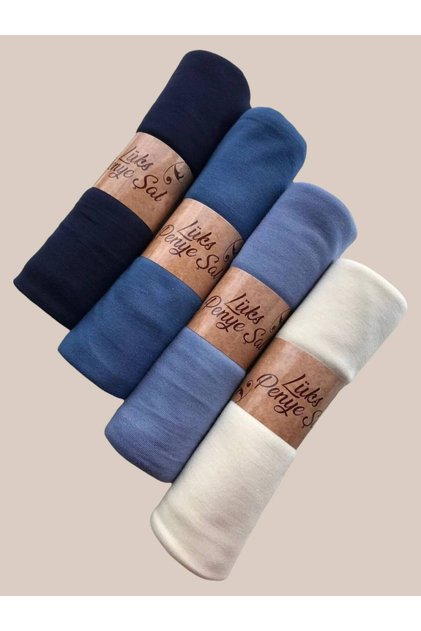 4-Piece Combed Cotton Plain Shawl (Lilac - Green - Red - Lila)